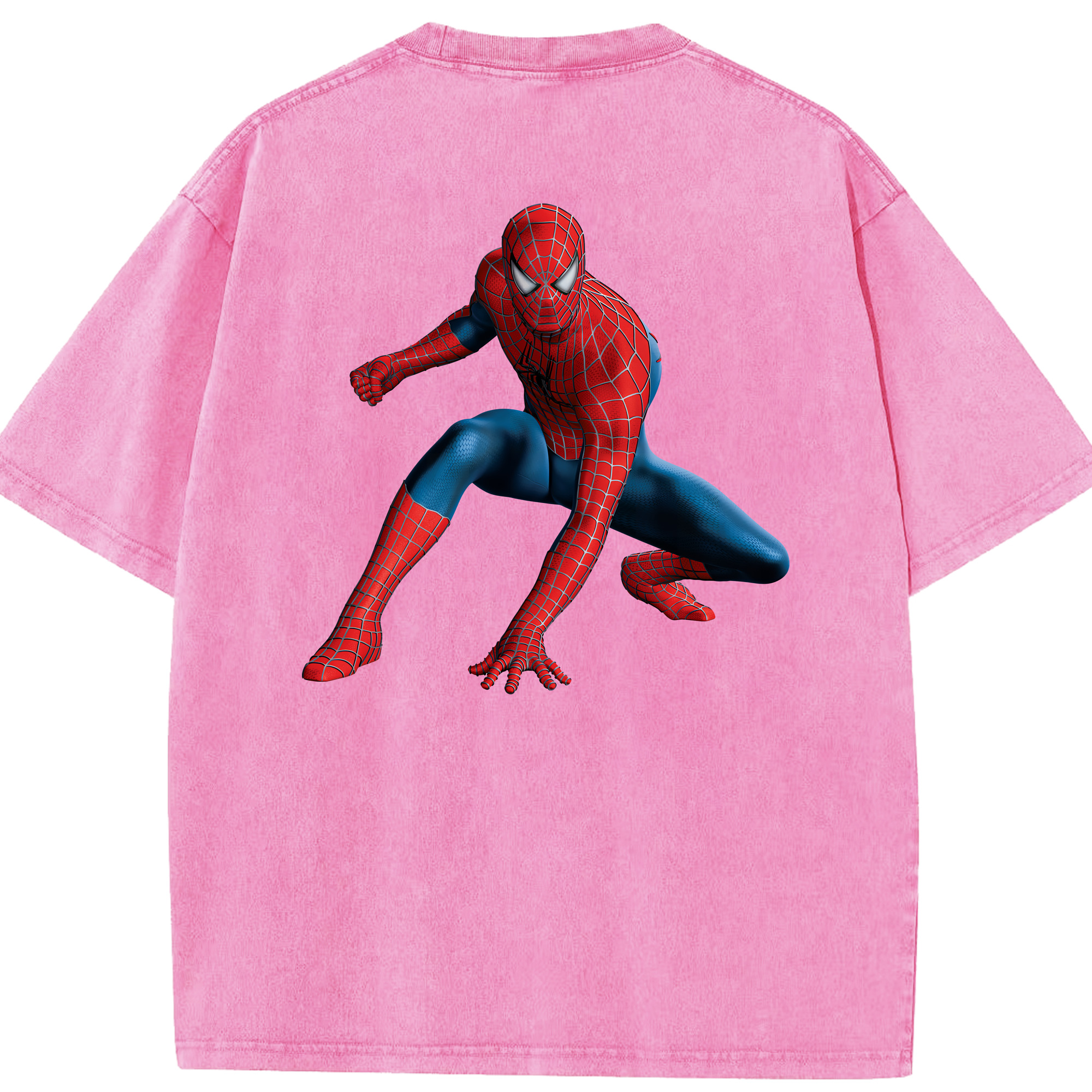（画像用） Spider Man スパイダーマン 綿100% ヴィンテージ風 半袖Tシャツ（背面プリント）